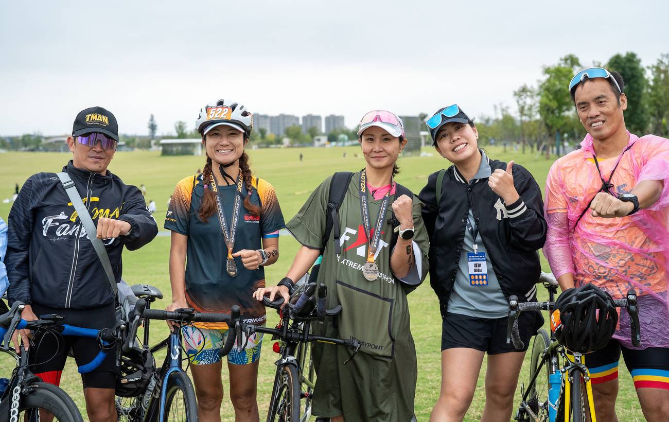 Athletes at the race venue